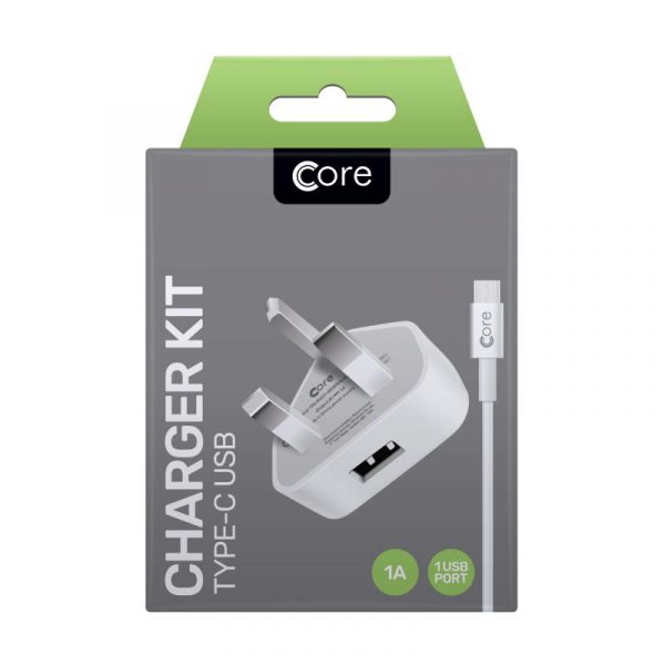 CORE Single USB to USB-C Charge Kit White