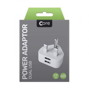 CORE Dual USB Wall Charger White