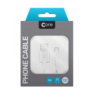 CORE Fast Charge Micro USB Cable White (1m)