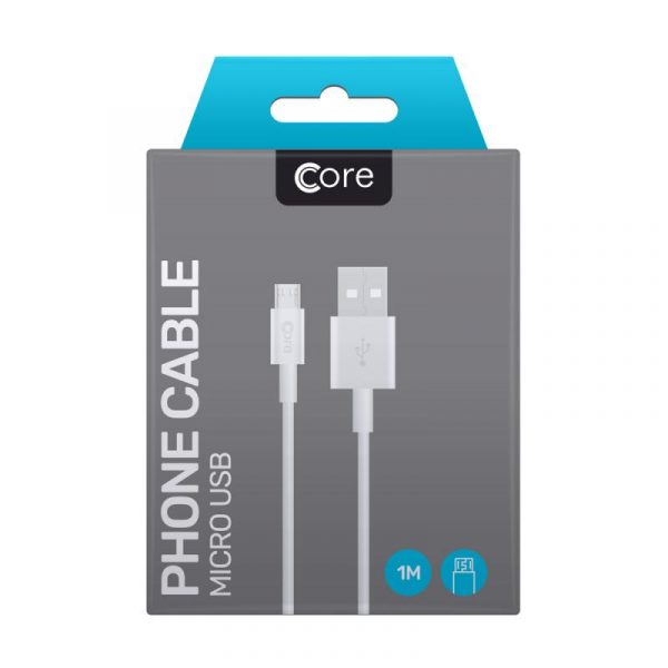 CORE Micro USB Cable White (1m)