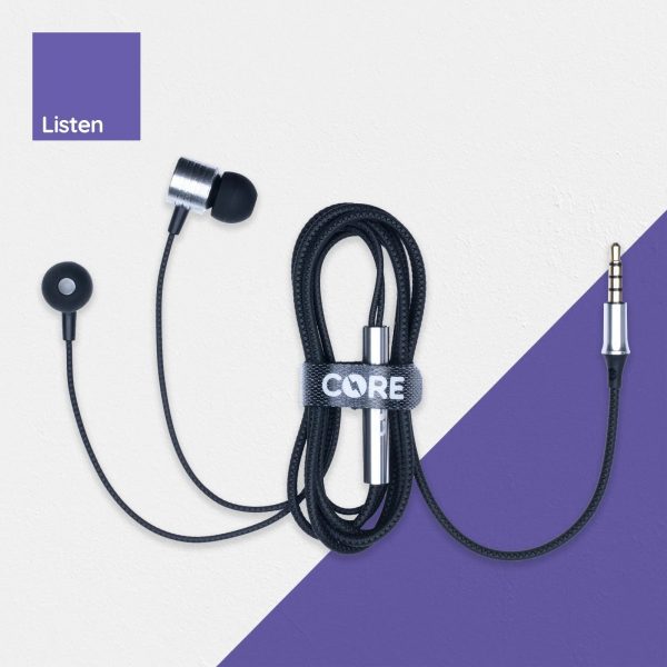 CORE Bolt 3.5mm Earbuds Silver