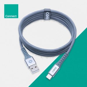 CORE Bolt Fast Charge Braided USB-C Cable Grey