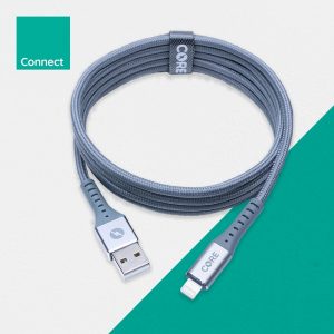 CORE Bolt Fast Charge Braided 8-Pin Cable Grey (Lightning)