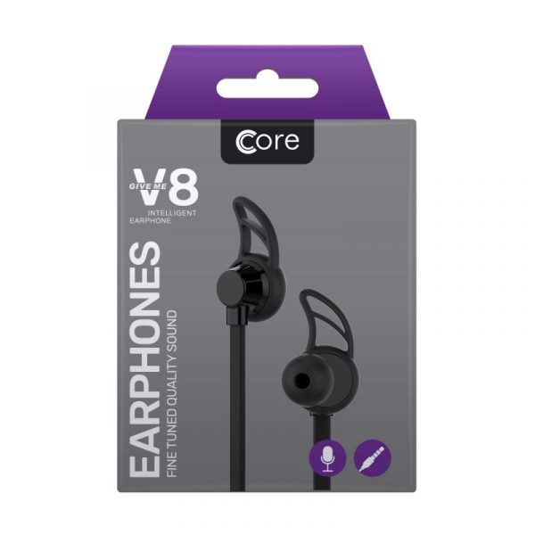 CORE V8 Earphones Black