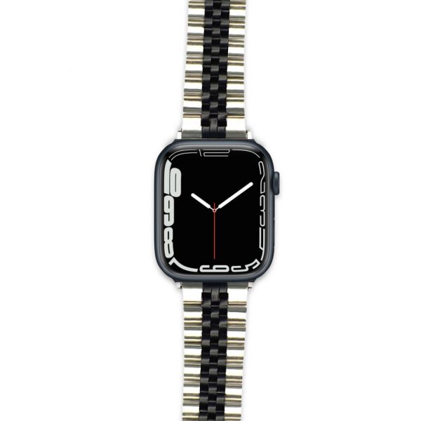 Stainless/Black Steel Band for iWatch