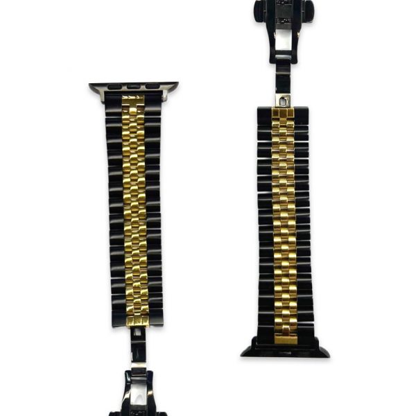 Black/Gold Stainless Steel Band for iWatch - Image 4