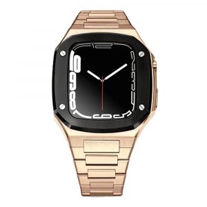 Rose Gold/Black  Luxury Metal Bracelet and Case for iWatch