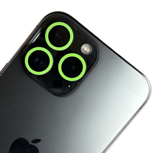 Green Luminous Rear Camera Glass Protectors for iPhone 13 / 14 - Mini / Plus / Pro / Pro Max Models ( as seen on TikTok )